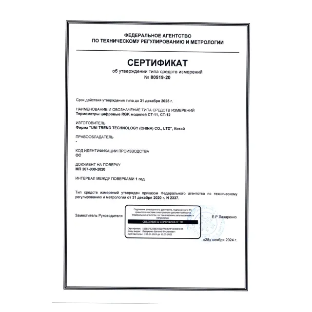 RGK CT-12 - термометр с погружным зондом температуры TR-10W и поверхностным зондом TR-10S