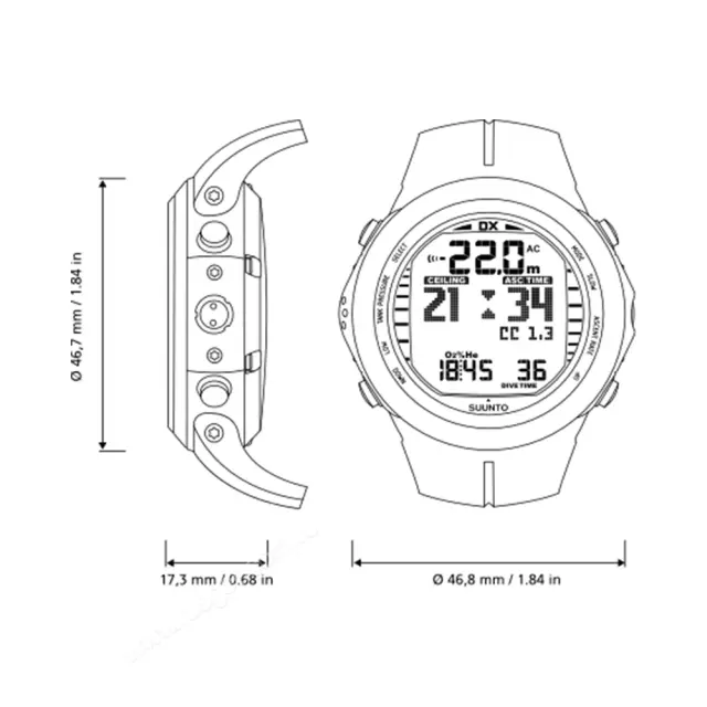 Компьютер для дайвинга SUUNTO DX Silver Elastomer