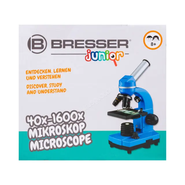 Микроскоп упаковка Bresser Junior Biolux SEL 40–1600x, фиолетовый