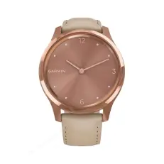 Часы gps Garmin Vivomove Luxe розовое золото со светло-песочным кожаным ремешком