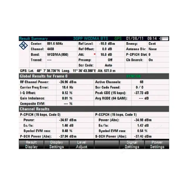 Опция расширенного анализа сигналов базовых станций 3GPP WCDMA Rohde & Schwarz FSH-K44E