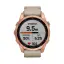 Часы для спортсменов Garmin Fenix 7S Sapphire Solar титановый цвета розовое золото с песчаным кожаным ремешком