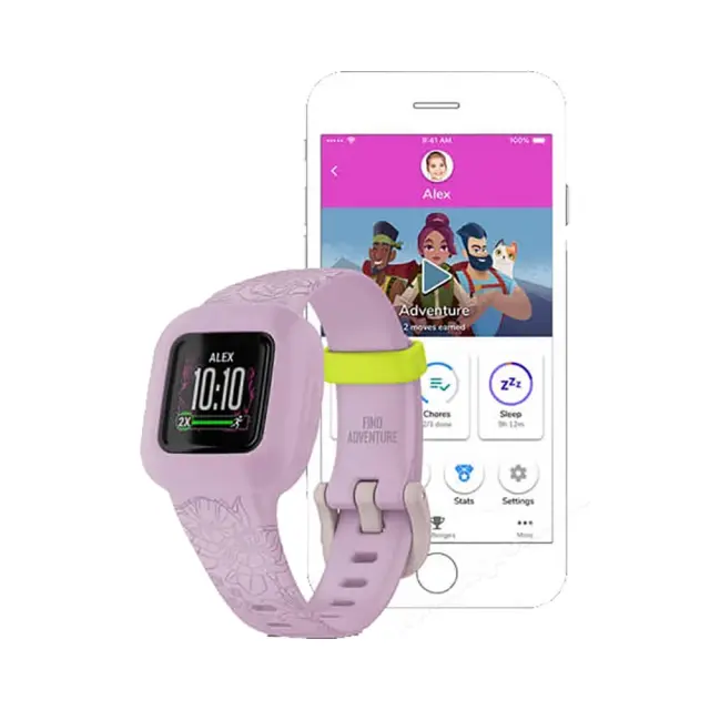 Фитнес-браслет для ребёнка Garmin Vivofit JR 3 Lilac Floral