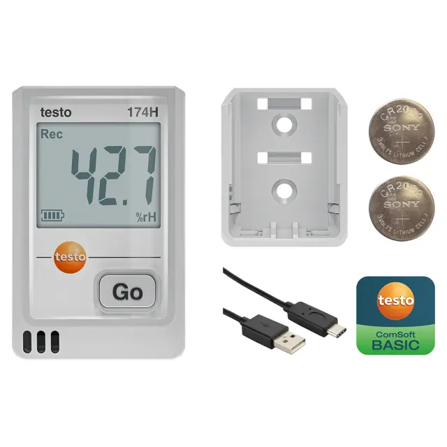 Testo 174 H USB-C белый - логгер температуры и влажности