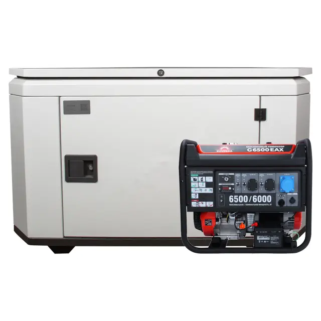 SUNREKA G6500EAX в тихом зимнем кожухе 1200 RAL 7035 - бензиновый генератор