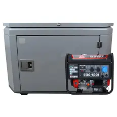 SUNREKA G6500EAX в супертихом зимнем кожухе 1400SS RAL 7024 - бензиновый генератор