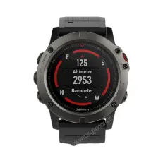 Часы GPS Garmin Fenix 5X Sapphire серые с черным ремешком