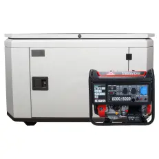 SUNREKA G8500EAX в супертихом зимнем кожухе 1400SS RAL 7035 - бензиновый генератор