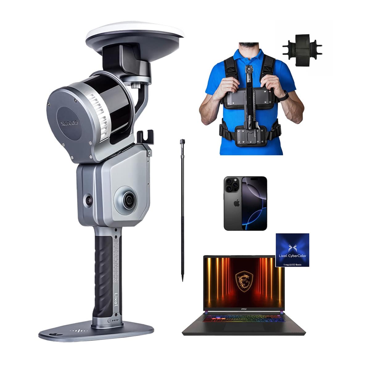 Комплект лазерного Slam сканера XGRIDS L2 Pro 32/120 с аксессуарами и устройствами для обработки данных