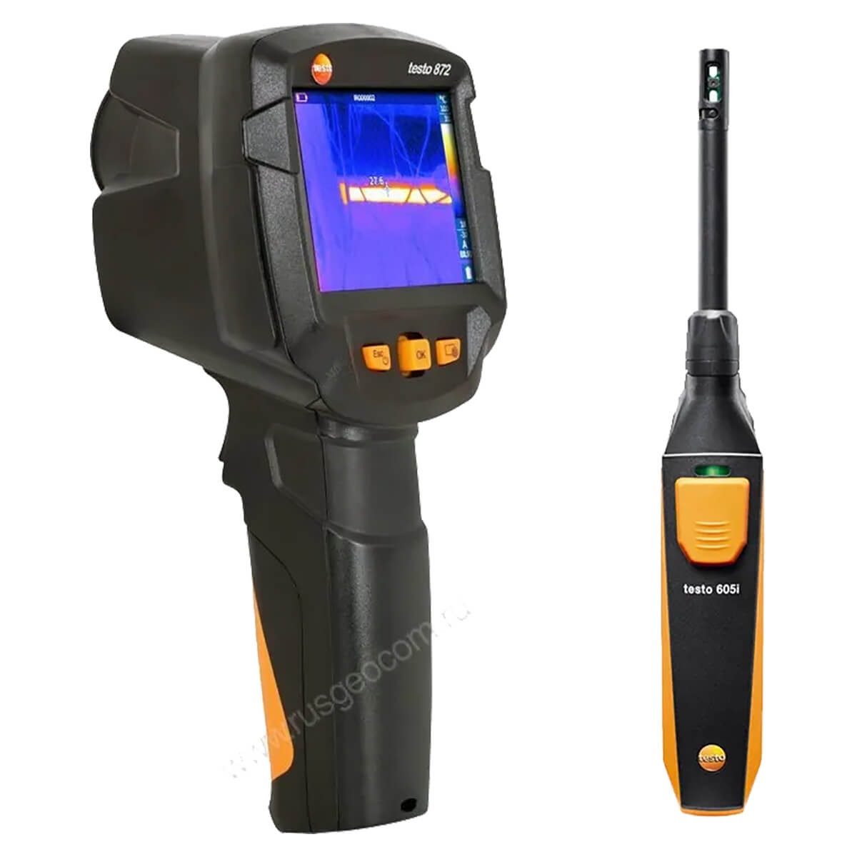 Testo 872 - комплект тепловизора и смарт-зонда термогигрометра Testo 605i