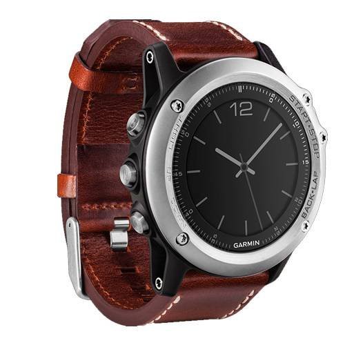 Мультиспортивные GPS часы Garmin Fenix 3 Sapphire с кожаным ремешком