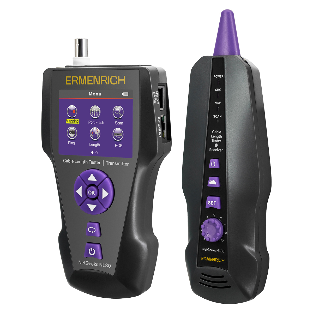 Ermenrich NetGeeks NL80 фиолетовый - измеритель длины кабеля