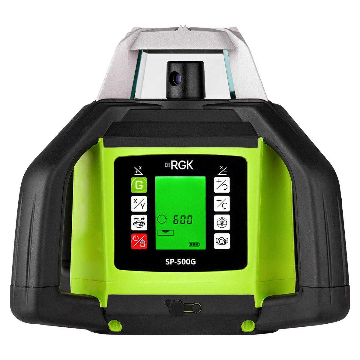 RGK SP-500G - ротационный нивелир (ротационный / зеленый луч / 900м с приемником / АКБ)