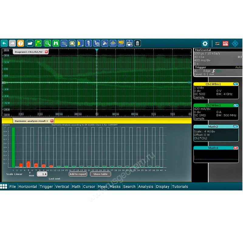 Опция анализа мощности Rohde   Schwarz RTA-K31 для осциллографа RTA4000