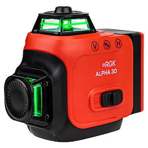 RGK ALPHA 3D - лазерный уровень 3D (360° / зелёный луч / 40м / АКБ)
