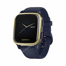 Часы Garmin Venu Sq Music Edition темно-синий с золотистым алюминиевым безелем