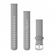 Ремешок сменный Garmin Quick Release 18 мм (силиконовый) серый с серебристой застежкой