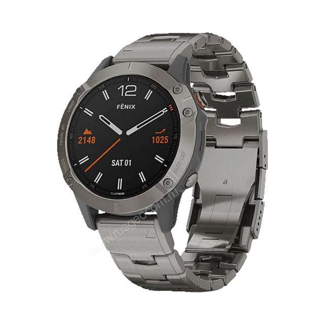 Часы Garmin Fenix 6 Sapphire титановый с титановым браслетом