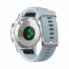 smart часы Garmin Fenix 5S Plus белые с голубым ремешком