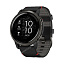 Часы Garmin Venu 2 черные с серым безелем и кожаным ремешком