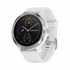 GPS-часы Garmin Vivoactive 3 серебристые с белым ремешком