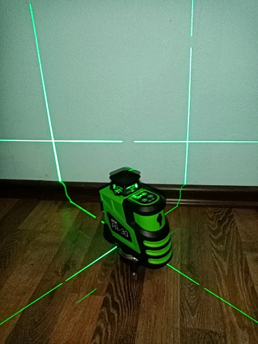 RGK PR-3G + штанга-упор - лазерный нивелир 3d с зеленым лучом