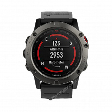 Часы GPS Garmin Fenix 5X Sapphire серые с черным ремешком