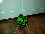 RGK PR-3G + штанга-упор - лазерный нивелир 3d с зеленым лучом