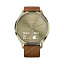 Garmin Vivomove HR золотые со светло-коричневым кожаным ремешком часы