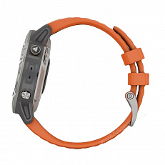 Garmin Fenix 6 Sapphire Titanium with Orange Band