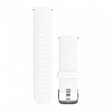 Ремешок сменный Garmin белого цвета с стальным креплением (силикон)