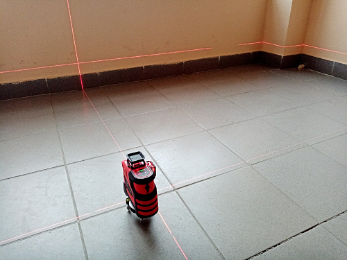 RGK PR-3R + штатив, рейка, приемник - лазерный нивелир 3d с красным лучом
