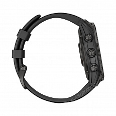 smart Часы Garmin Fenix 7 Sapphire Solar титановый черный DLC с черным ремешком