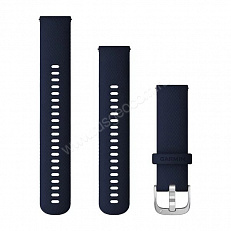 Ремешок сменный Garmin Quick Release 22 мм (силиконовый) темно-синий с серебристой застежкой