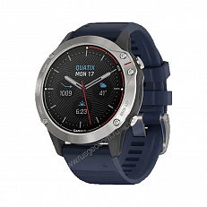 Часы Garmin Quatix 6 серый с синим ремешком