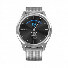 смарт Часы Garmin Vivomove Luxe серебристый с серебристым ремешком