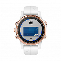 смарт часы Garmin Fenix 5S Plus Sapphire Rose Gold with White Band GPSEMEA