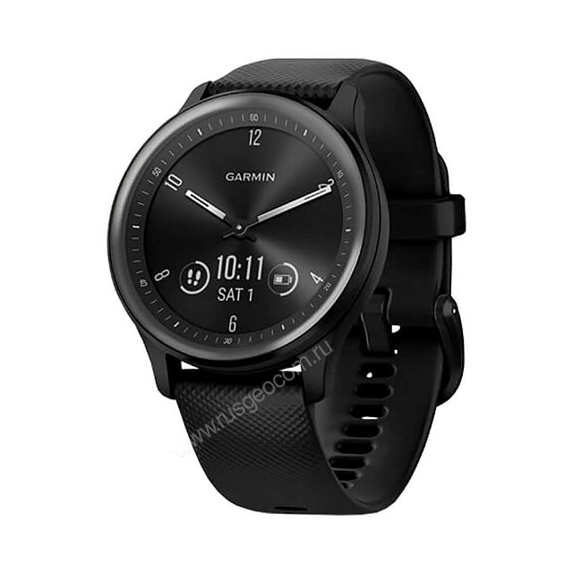 Часы Garmin Vivomove Sport черный, серый безель, с силиконовым ремешком