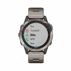 Часы с gps  Garmin Quatix 6 Sapphire титановый с титановым ремешком