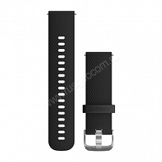 Ремешок сменный Garmin черного цвета с стальным креплением (силикон)