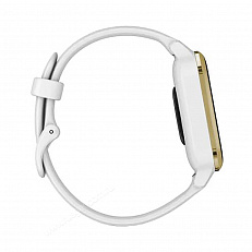 smart Часы Garmin Venu Sq белый с золотистым алюминиевым безелем и с силиконовым ремешком