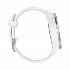 часы Garmin Vivoactive 3 серебристые с белым ремешком