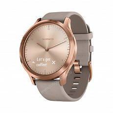 Часы Garmin Vivomove HR Premium розовое золото с бежевым кожаным ремешком розовое золото с бежевым ремешком