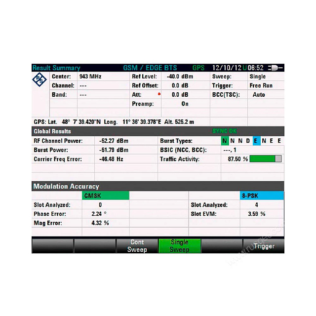 Приложение для измерения GSM и EDGE Rohde Schwarz FSH-K10