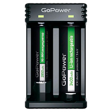 Зарядное устройство для аккумуляторов GoPower LiCharger 4 (Ni-MH, Ni-Cd, Li-ion) 2 слота