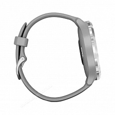 Часы для спортсменов Garmin Vivomove 3 серебристые с серым силиконовым ремешком