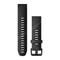 Ремешок сменный Garmin QuickFit 20 мм (силикон) черный с черной застежкой