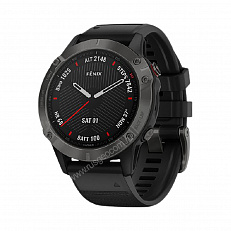 Garmin Fenix 6 Sapphire серые с черным ремешком