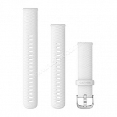 Ремешок сменный Garmin Quick Release 18 мм (силиконовый) белый с серебристой застежкой