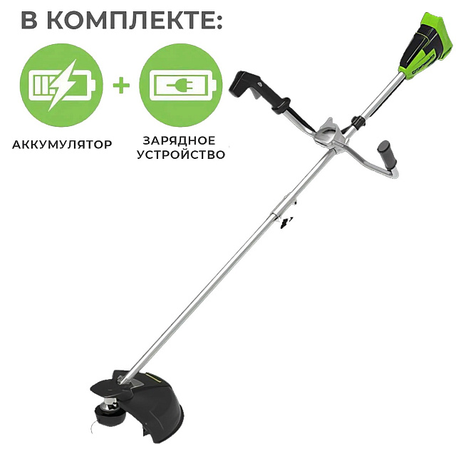 Greenworks GD40BCBK4 бесщеточный, 40V с АКБ 4 Ач + ЗУ 2А - аккумуляторный триммер